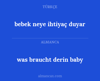 bebek neye ihtiyaç duyar - was braucht derin baby