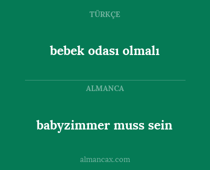 babyzimmer muss sein - bebek odası olmalı