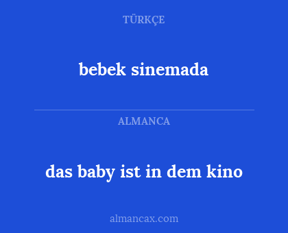 das baby ist in dem kino - bebek sinemada