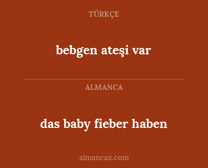 bebgen ateşi var - das baby fieber haben