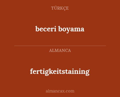 fertigkeitstaining - beceri boyama