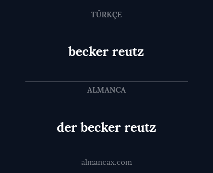 der becker reutz - becker reutz