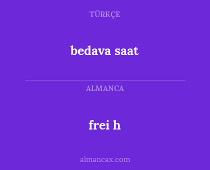 bedava saat - frei h