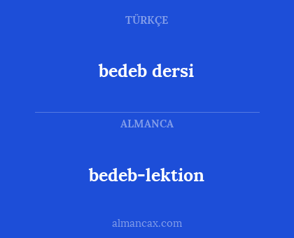 bedeb dersi - bedeb-lektion