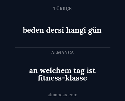 beden dersi hangi gün - an welchem tag ist fitness-klasse