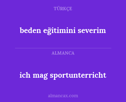 ich mag sportunterricht - beden eğitimini severim