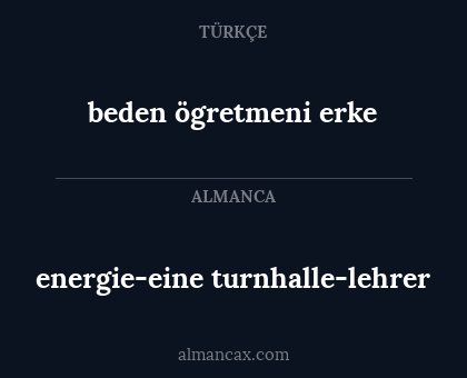 energie-eine turnhalle-lehrer - beden ögretmeni erke