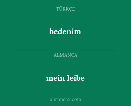 bedenim - mein leibe