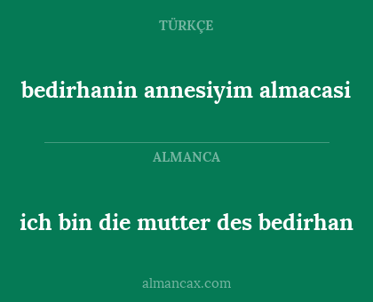 ich bin die mutter des bedirhan - bedirhanin annesiyim almacasi
