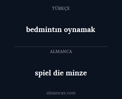 bedmintın oynamak - spiel die minze