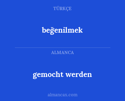 beğenilmek - gemocht werden