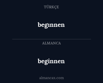beginnen - begınnen