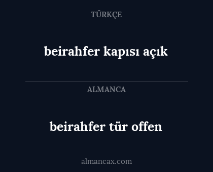 beirahfer tür offen - beirahfer kapısı açık