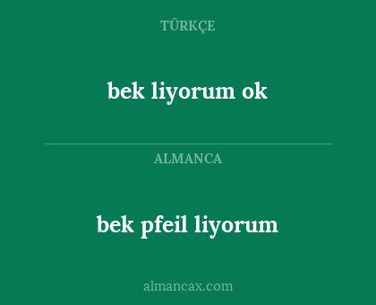 bek liyorum ok - bek pfeil liyorum