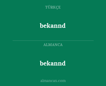 bekannd - bekannd