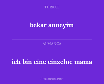 bekar anneyim - ich bin eine einzelne mama