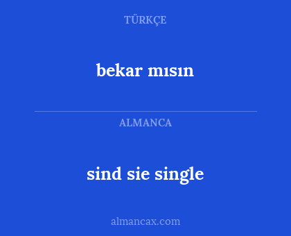 bekar mısın - sind sie single