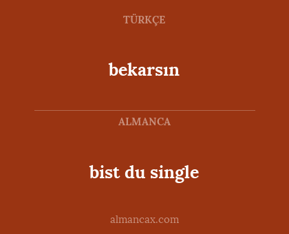 bist du single - bekarsın