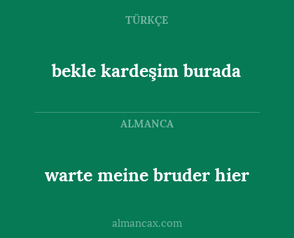 warte meine bruder hier - bekle kardeşim burada