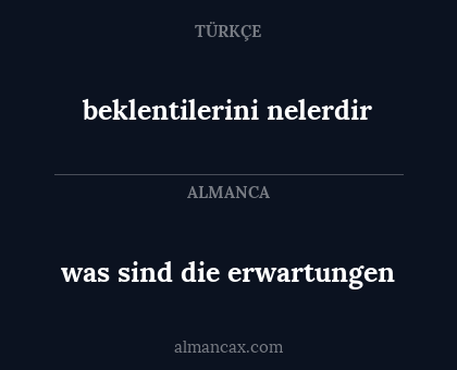 beklentilerini nelerdir - was sind die erwartungen