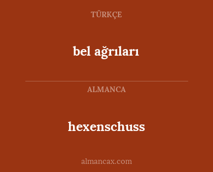 bel ağrıları - hexenschuss