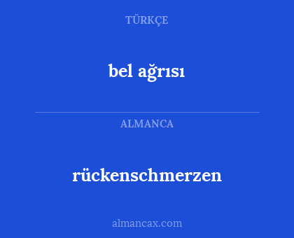 rückenschmerzen - bel ağrısı