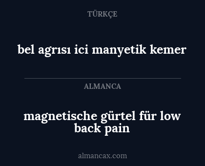 magnetische gürtel für low back pain - bel agrısı ici manyetik kemer