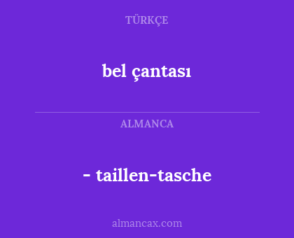 - taillen-tasche - bel çantası