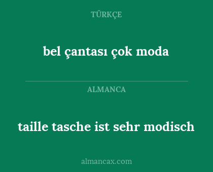 bel çantası çok moda - taille tasche ist sehr modisch