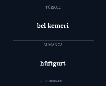 hüftgurt - bel kemeri