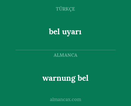 warnung bel - bel uyarı