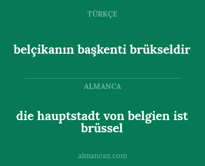 die hauptstadt von belgien ist brüssel - belçikanın başkenti brükseldir