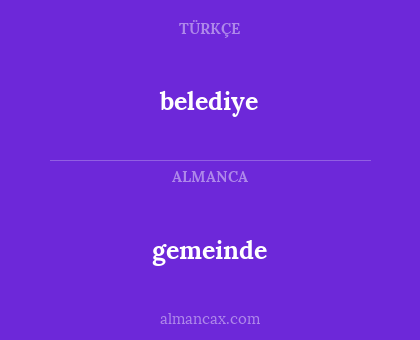 gemeinde - belediye
