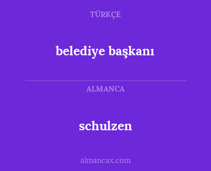 belediye başkanı - schulzen