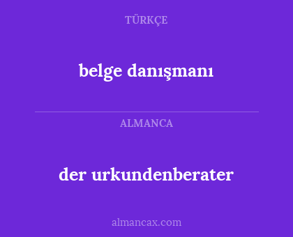 der urkundenberater - belge danışmanı