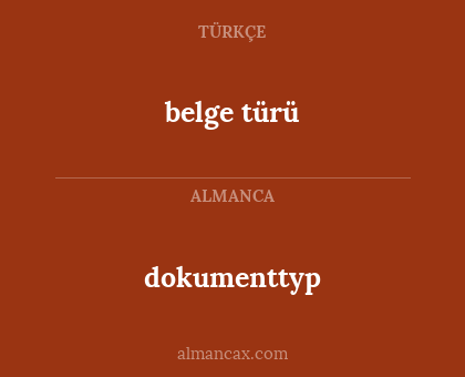 dokumenttyp - belge türü