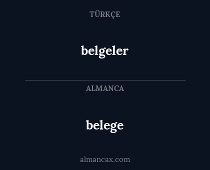 belege - belgeler