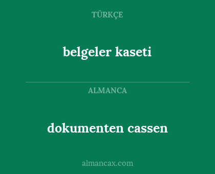 dokumenten cassen - belgeler kaseti