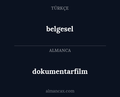 dokumentarfilm - belgesel