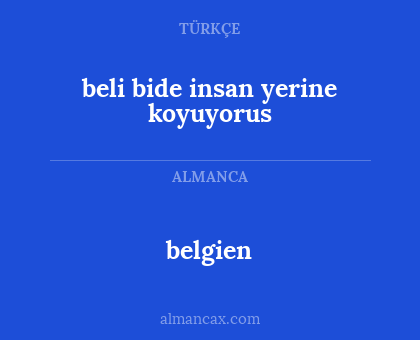 beli bide insan yerine koyuyorus - belgien