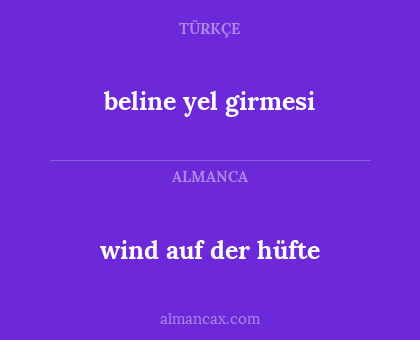 wind auf der hüfte - beline yel girmesi