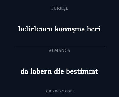 belirlenen konuşma beri - da labern die bestimmt
