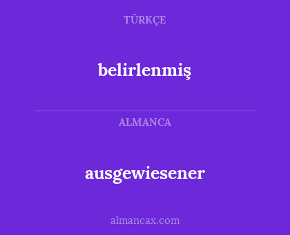 belirlenmiş - ausgewiesener