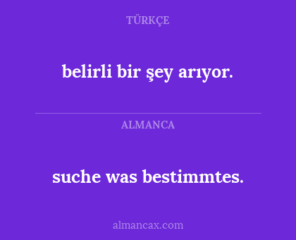 belirli bir şey arıyor. - suche was bestimmtes.