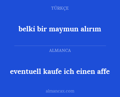 belki bir maymun alırım - eventuell kaufe ich einen affe