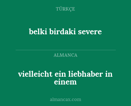 vielleicht ein liebhaber in einem - belki birdaki severe