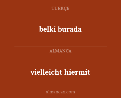 belki burada - vielleicht hiermit