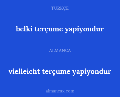 belki terçume yapiyondur - vielleicht terçume yapiyondur