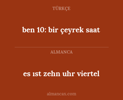 ben 10: bir çeyrek saat - es ıst zehn uhr viertel