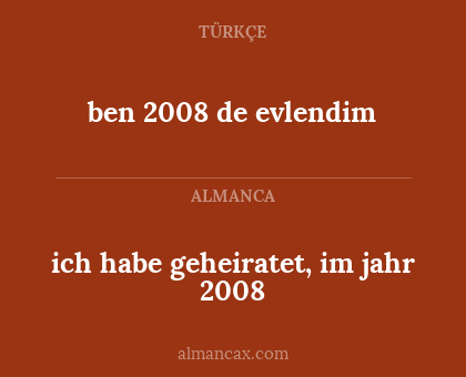 ben 2008 de evlendim - ich habe geheiratet, im jahr 2008